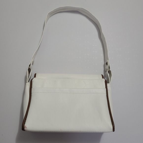 Vintage The Original Florida Keys Embossed Leather Shoulder Handbag Floral White - Picture 3 of 16